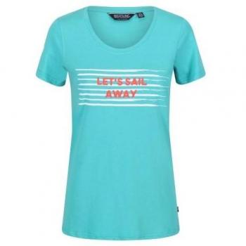 Camiseta Filandra VI de Rayas para Mujer - Regatta, 100% algodón, diseño de rayas, ajuste regular, transpirable y ligero, ideal para actividades al aire libre