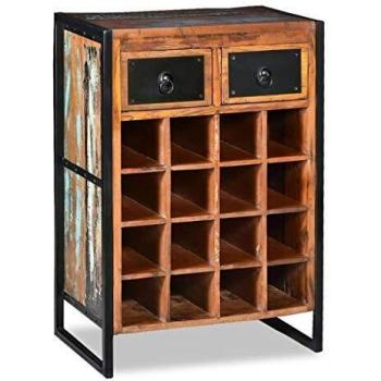 vidaXL Madera Maciza Botellero 16 Botellas Bodega Despensa Vinoteca Estantería