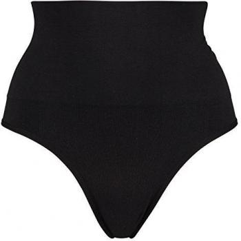 Tanga reafirmante de corte alto sin costuras negro