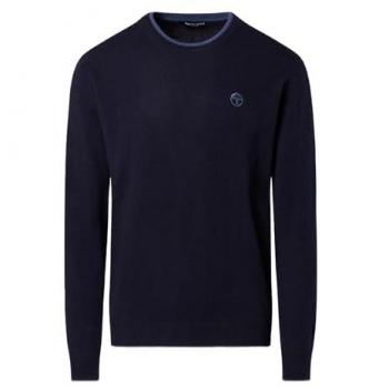 North Sails Men's Blue Round-Neck Knit Sweater 12gg, Size L