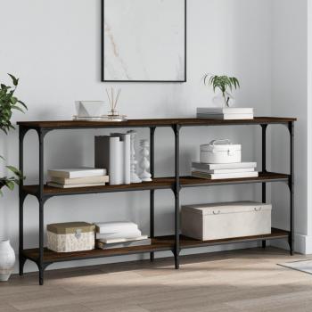 Mesa consola de madera de ingeniería 150x29x75 cm en colores Negro, Roble Sonoma y Roble ahumado, ideal como mesa de sofá o entrada, mueble recibidor o mesita auxiliar
