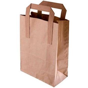Gran bolsa de papel reciclable marrón 305 x 254 mm - Lote de 250 - Fiesta Green
