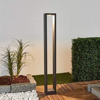 Lámpara LED de exterior Jupp, aluminio gris grafito, 90 cm, ideal para iluminación de senderos y balizas