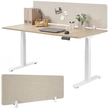 Panel Separador de Escritorio Acústico Noisy 160x40 cm - Mampara con Esquinas Redondeadas, Protección Acústica y Funda de Poliéster Resistente