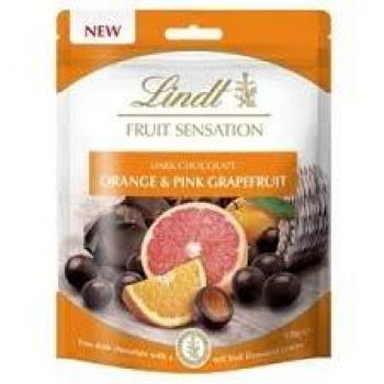 LINDT - SENSATION FRUIT - NARANJA Y POMELO RECUBIERTO DE CHOCOLATE - 150 GR