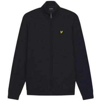 Lyle & Scott Men's Dark Navy Full Zip Cotton Jumper - Size Small