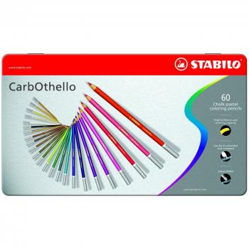 Lápiz de color tiza-pastel STABILO CarbOthello - Caja de metal con 60 colores