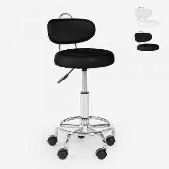 Taburete de oficina ergonómico ajustable Kurili para esteticista - Color Negro