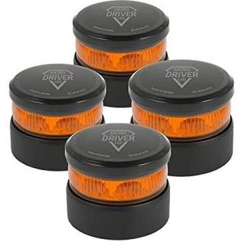 Hero Driver LED Luz Emergencia V16 Batería Litio Recargable Baliza Señalización DGT Homologada - 4 Unidades