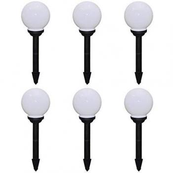 vidaXL 6X Lámparas de Jardín para Camino con Pica de Tierra Iluminación Decorativa para Senderos Patios Balcones Ajustables Útiles Automáticas 20cm