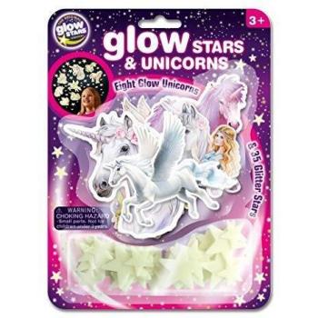 The Original Glowstars Company- Estrellas y Unicornios Que Brillan en la Oscuridad, Color decoración de Habitaciones, Talla única