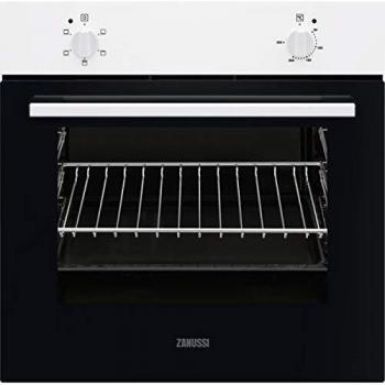 Zanussi ZOHNB0W1 Horno Multifunción, 5 funciones, Grill Integrado, Mandos Fijos, Blanco, Clase A, 56 Litros
