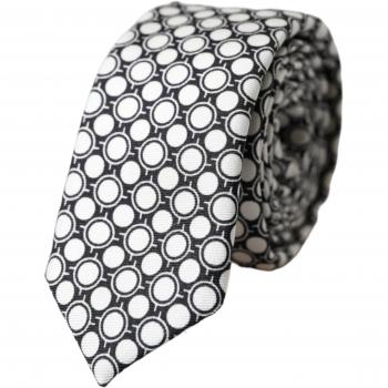 Dolce & Gabbana Adjustable Silk Tie White Circles, 100% Silk, Male, Color: White, Size: ONE SIZE