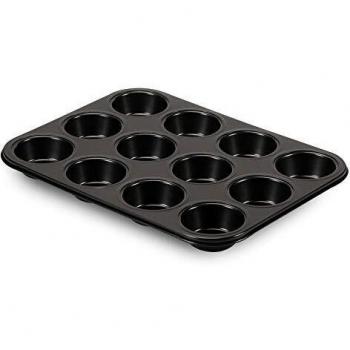Formegolose Molde pzas, 27 x 35 cm, Acero, Negro, 12 muffins