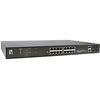 LevelOne GEP-2021 20-Port Unmanaged Gigabit PoE Switch with 16 PoE Outputs and SFP Uplinks