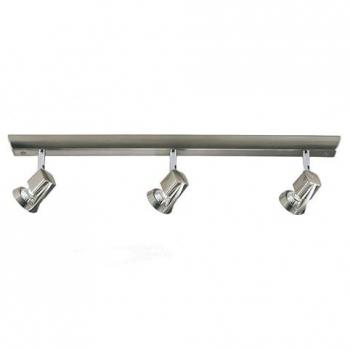 Regleta de Techo Arco Níquel Satinado CR 002-2000-3-053 - Calidad y Diseño, tres focos orientables (3xGU10), IP20, fabricado en acero y zamak color níquel