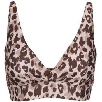Top de bikini Paloma con estampado de leopardo para mujer - Marrón Beige - Talla 8 UK