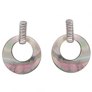 Pendientes Delma Plata y Madreperla negra EXA05011600