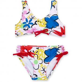 Bikini de niña Tuc Tuc en blanco con estampado floral Hey Sushi