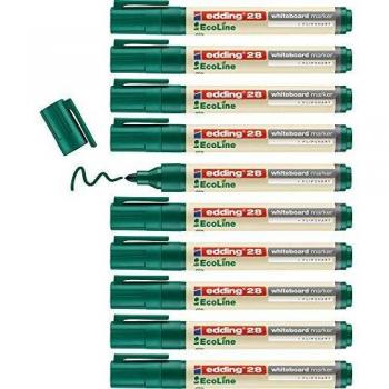 Rotulador pizarra Edding Ecoline 28 verde pack de 10 unidades