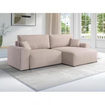 Sofá Rinconera Reversible de Tela Beige ILANOR