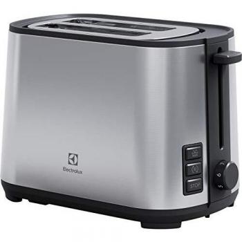 Tostadora Electrolux E4T1-4ST de 2 Rebanadas, Potencia 925 W, Acero Inoxidable/Negro