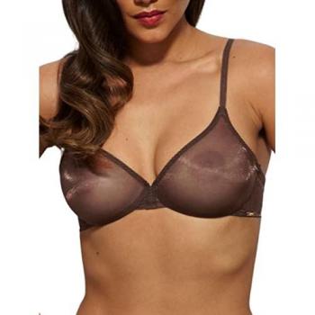 Gossard Sheer Moulded Underwired Bra in Rich Brown 30C