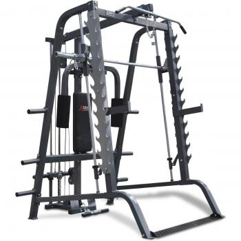 Accesorio DKN Multipower - Máquina Smith Pec-Deck/Lat-Low Pulley, color negro/gris, diseñado para entrenamiento de pecho y poleas