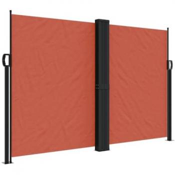 Toldo lateral retráctil 160x1200 cm color negro, crema, azul y terracota