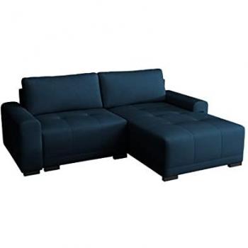 Sofá rinconero Columbus 183 con función de descanso, caja de ropa de cama, dimensiones 237 x 75 x 180 cm, tapizado en Kronos 09, diseño en forma de L