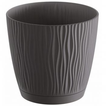 Maceta Prosperplast SANDY P 2,3L - Alta Calidad, dimensiones (mm) 168x168x157, color antracita