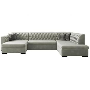 Sofá rinconero Comfivo 269 con función de descanso y caja de ropa de cama, Magic Velvet 2240 + Magic Velvet 2217, dimensiones 345x205x82cm