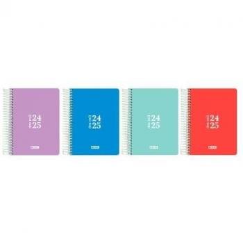 Agenda Escolar Enri Teens Espiral 8º DP Plástico con Surtidos 2024-2025 Catalán, Tamaño 12 x 18 cm