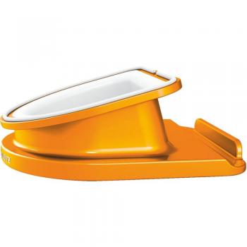 Leitz Soporte Giratorio de sobremesa, para iPad/Tablet, Posición Horizontal y Vertical, Naranja Metalizado, Wow, 62741044