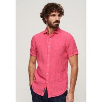 Camisa informal de lino Studios rosa Superdry