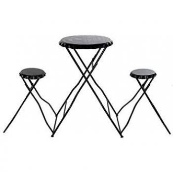 Conjunto De Mesa con 2 Sillas Dkd Home Decor Wine Bar Metal