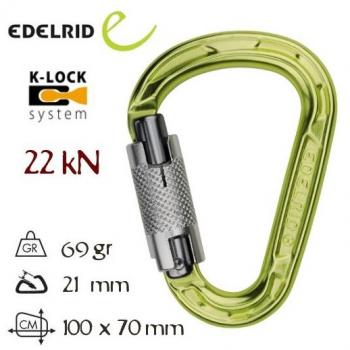 Mosquetón HMS Strike Twist Edelrid - Mosquetón de seguridad, cierre tipo twist, fabricado en aleación ligera, diseño ergonómico para fácil manejo, alta resistencia a la tracción y al corte