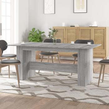 Mesa de Comedor Rectangular Seña de Madera de Ingeniería Sonoma Gris 76x180x90 cm