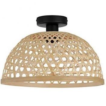 Lámpara de techo Claverdon con pantalla trenzada natural y casquillo E27