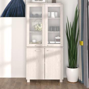 vidaXL HAMAR White Solid Pine Credenza with Storage Cabinets and Drawers