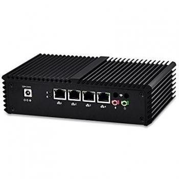 qotom de q310g4 Mini Computer with Celeron 3215u Processor OnBoard, Dual Core 1.7 GHz, 8 GB de RAM, 128 GB SSD, 4 LAN Mini PC Linux