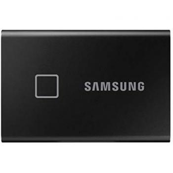 Samsung T7 Touch Portable SSD de 1TB con USB 3.2, Velocidad de Lectura hasta 1050MB/s, Escritura hasta 1000MB/s y Cifrado por Huella en Negro Metálico