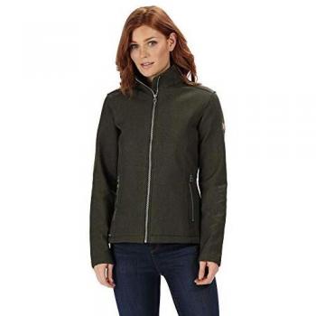 Regatta Charley - Chaqueta de softshell impermeable y resistente al viento para mujer, Mujer, RWL177 90510L, verde oscuro, 38