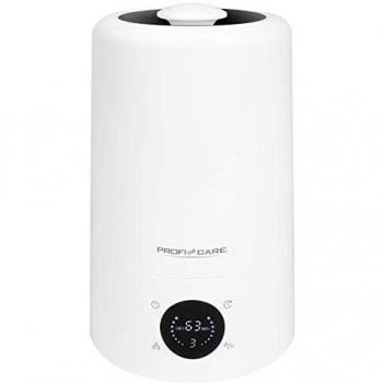 ProfiCare LB 3077 Humidificador Ultrasónico Silencioso, Aceites Esenciales, Filtro Carbón Activo, 300 ml/h, Grande, 5 litros, 60 m², Ajuste de Humedad, Temporizador, Programable, Mando Distancia