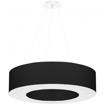 Lámpara Colgante Saturno 70cm Acero y Tela Negra E27 para 6 Bombillas