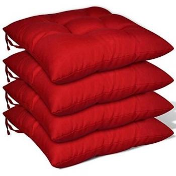 vidaXL Conjunto de 4 Cojines Rojos de los Asientos Almohadas Espesor de 8 cm