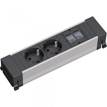 Marco de Alimentación 2xSchuko y 2xRJ45 Cat.5e