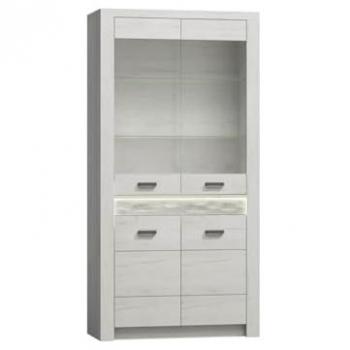 Vitrina Stanton C101 con 4 puertas, arte blanco, 192 x 93 x 42 cm