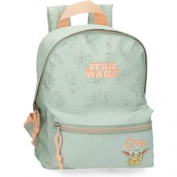 Mochila de Poliéster con Diseño de Grogu en Color Verde - Star Wars