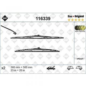 Limpiaparabrisas SWF 116339, Standard Longitud 580+500mm, Delantero, 2 Pieza